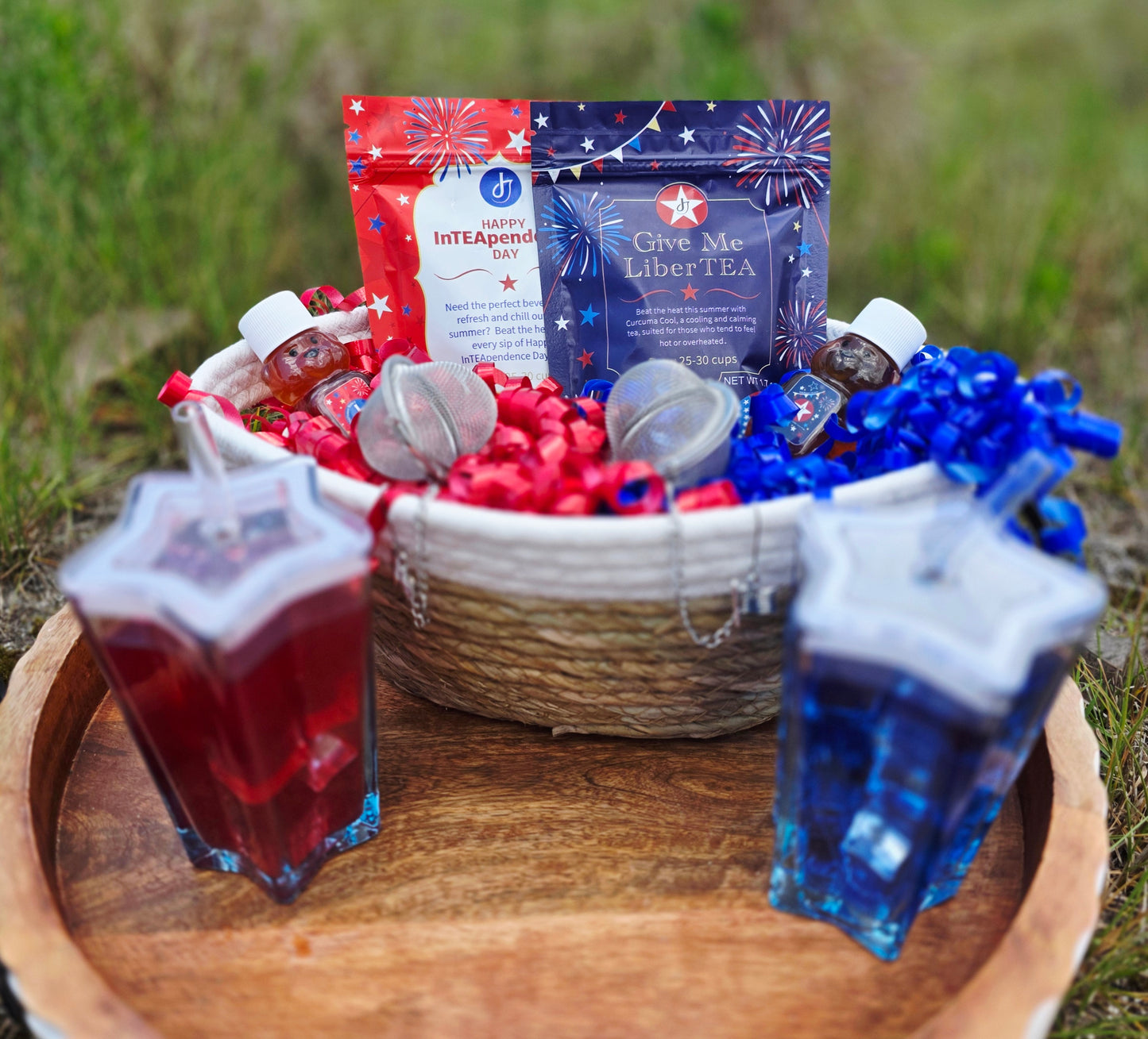 Celebrate in Red, White, and Brew – Patriotic Tea Basket Gift Set
