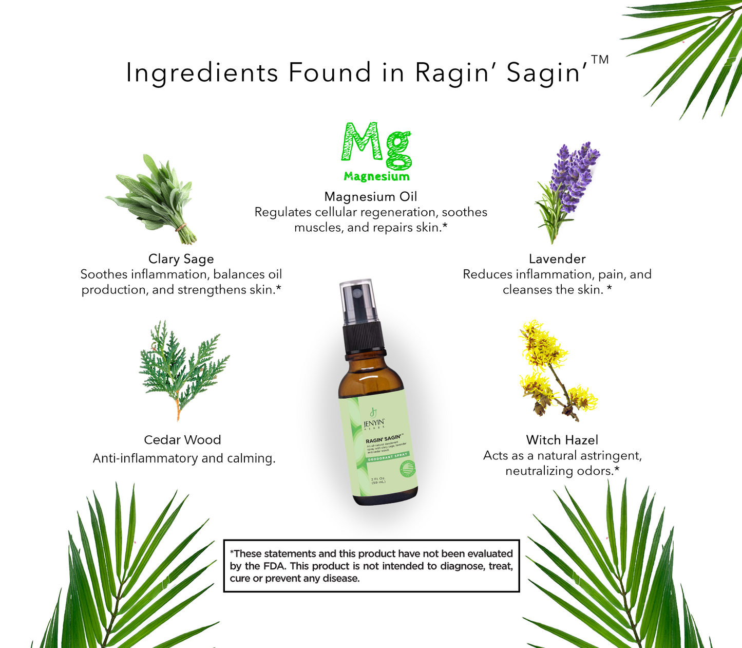 Ragin' Sagin'™-All Natural Deodorant Spray with Clary Sage and Magnesium Oil