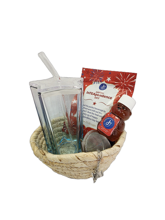 InTEApendence Day™-Hibiscus Tea Gift Set with Honey, Tumbler & Strainer