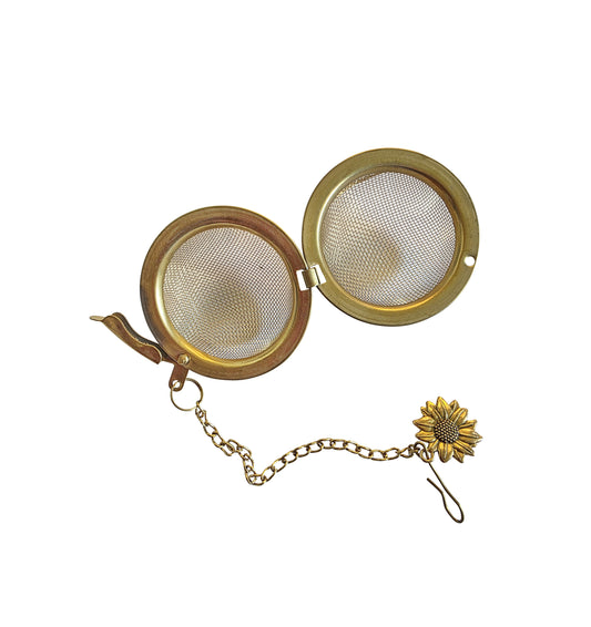 Sunflower Inspired Gold Color Tea Strainer – Loose Leaf Infuser